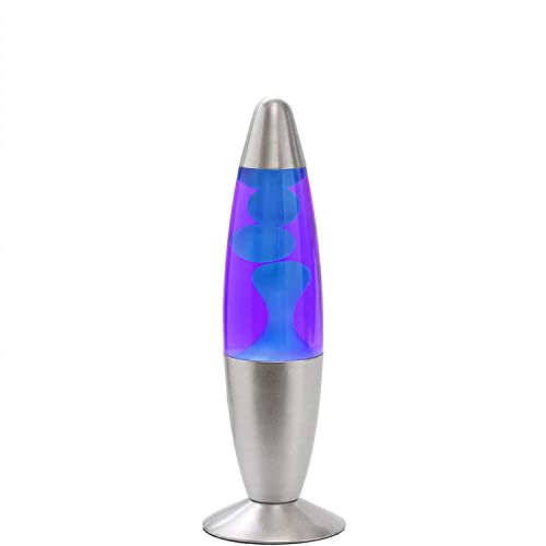 ROCKING GIFTS Desktop-Lava-Lampe, 35 cm Blau-Lila, mit Schalter, beinhaltet E14-Birne, Plasmablampen, Magma, farbige Qualle Cover