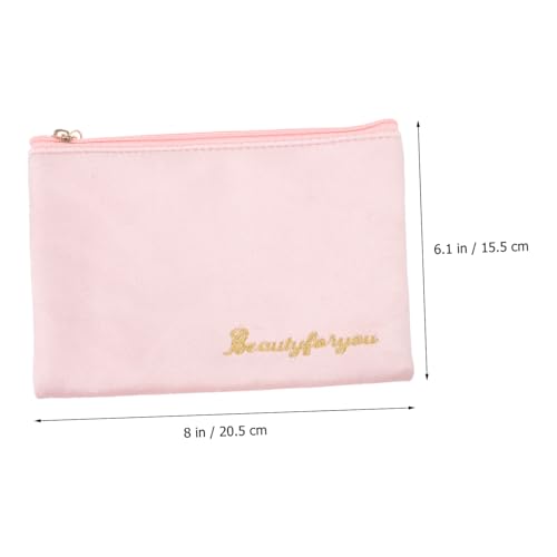 Bolsa portátil para toallas sanitarias con cremallera rosa miniatura 2
