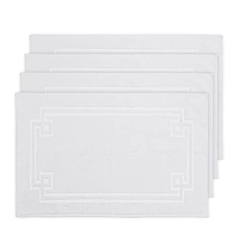 Eden Textile Hotel Bath Mat Towels for AirBnB, Inns and Spas, Soft and Durable, 100% Cotton in White Opulence Set of 4