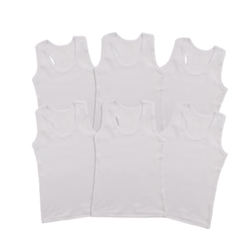 Mocolerno 6-Pack White Undershirt Tank Top for for Boys and Girls