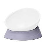 DZXZY French Bulldog Food Bowl, Slanted Tilted Pug Dog Bowl,Non-Slip Pet Feeder for Frenchie, Shih Tzu, Flat Faced Small Dogs, Puppies,Cat (Gray, M -2 Cup)
