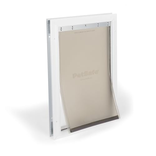 PetSafe Chatière pour Grand Chiens, en Aluminium, Isolante et résistante, Panneau de Fermeture Inclus, Facile à Installer, Non Compatible avec Le Verre - L