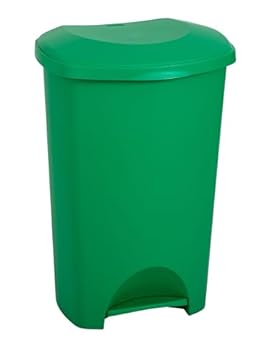 Addis 50 Litre Recycling Commercial Utility Waste Trash Pedal Bin, All Green Colour