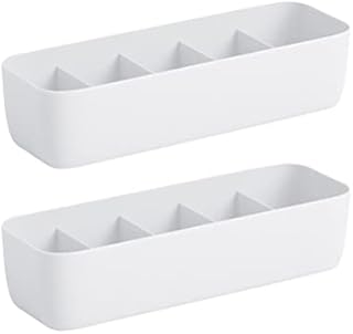 Cabilock 2 pcs Closet Dresser Drawer Socks Organizer Drawer Divider Storage Box Bins for Socks Underwears Handkerchiefs Ties Belts Lingerie