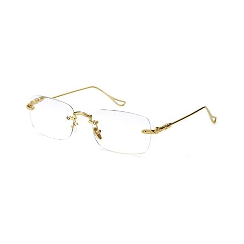 TERAISE Frameless Metal Reading Glasses for Men/Women Blue Light Blocking -Rimless Fashion Comfortable Computer Eyeglasses Cover