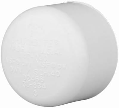 PVC 02116 1200HA Schedule 40 PVC Pressure Pipe Fitting, Cap Slip, White, 1-1/4-In. - Quantity 5050