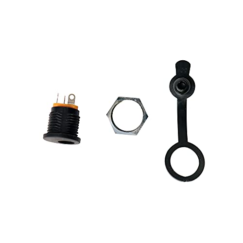 Image of Electronic Spices DC Power Jack Socket 2 Pin Female Metal Round Panel Mount Power Plug Connector (5.5 x 2.1mm) Adapter with Dustproof Cap (pack of 5pcs)