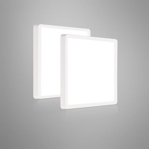 Lampe LED chambre et salon : Lot de 2 plafonniers ronds de 23cm
