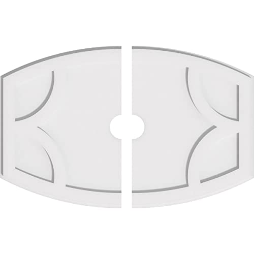 Image of Ekena Millwork CMP30X20KY2-03000 Kailey Architectural Grade PVC Contemporary, Two Piece Urethane Ceiling Medallions 30 inchW x 20 inchH x 3 inchID x 16 1 /4 inchC x 1 inchP