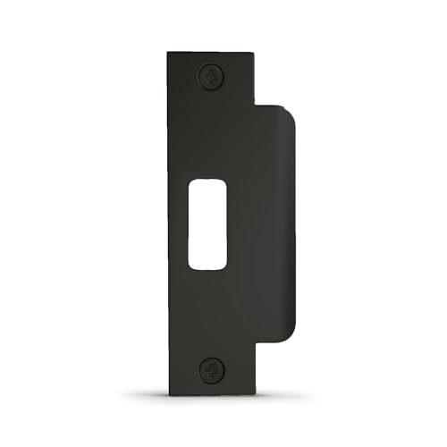 Image of Mega Handles T-Strike Door Plate - Durable Door Strike Plate, Black Strike Plates for Interior Doors