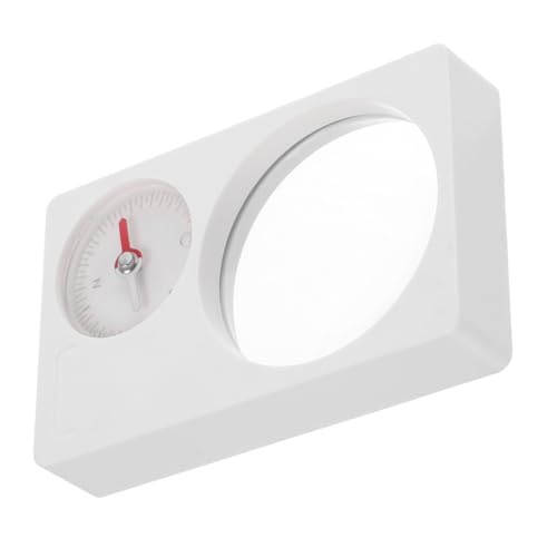 Brújula portátil mini POPETPOP blanca con lupa miniatura 1