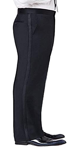 Men's Plain Front Tuxedo Trouser 3037P-36x28 Black