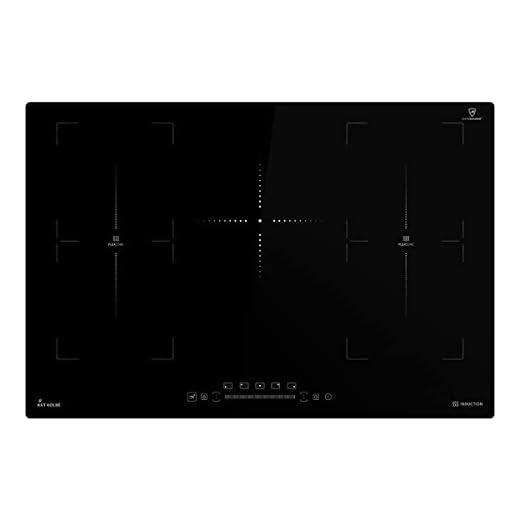 KKT KOLBE Induction Hob 80 cm | Self-sufficient Induction Plate | Frameless | 5 Zones | 9 Levels | 2 Flex Zones | Quick Heating | Shut-Off Timer | IH87705FZ