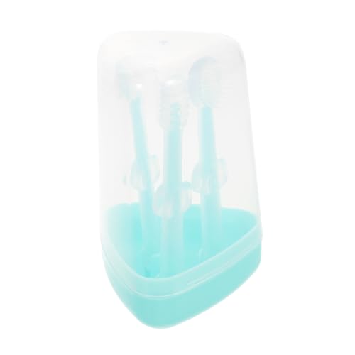 GRIRIW 1Set Silicone Pet Toothbrushes for Dogs and Cats Bristles Brush Head Options for Teeth Cleaning Gentle Oral Care for Sensitive Pets