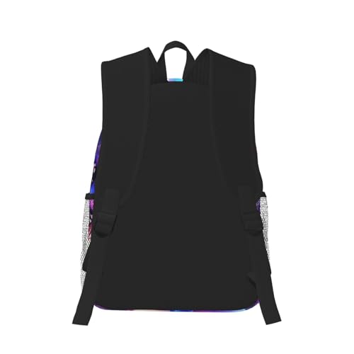 Casual Backpack Large Capacity Multipurpose Anti-Theft Carry On Bag for Hiking Outdoors Running, Starry Sky Neon Fox Bags, Travel Daypack Bookbag Durable3