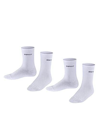ESPRIT Foot Logo 2-Pack K SO algodón unicolor 2 pares, Calcetines Unisex niños, Blanco (Off-White...