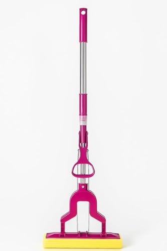 Image of Wayron Heavy Duty Stainless Steel Sponge Mop | Super Absorbent PVA Butterfly Floor Cleaning Mop | Durable Roller Squeeze for Home, Kitchen & Bathroom