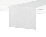 Simurq Tischläufer Wasserabweisende & Abwaschbare Tischläufer modern | Leinenoptik - Lotuseffekt | Pflegeleicht & fleckenabweisend Läufer| tischläufer weiß (Farbe: Weiß, 30x120 cm)