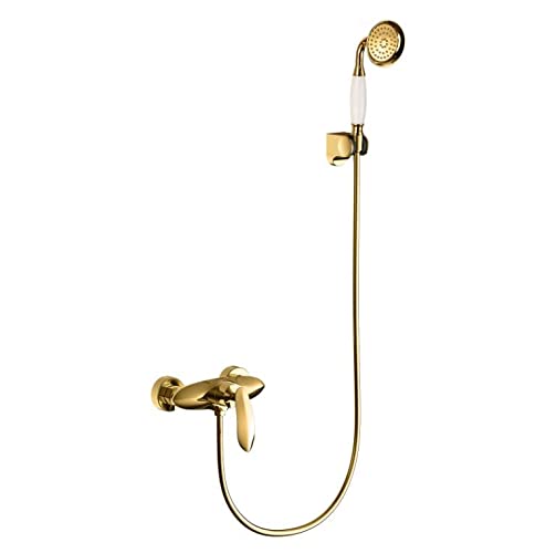 Ensemble de robinets de douche de salle de bain dore haute finition et plomberie rouge