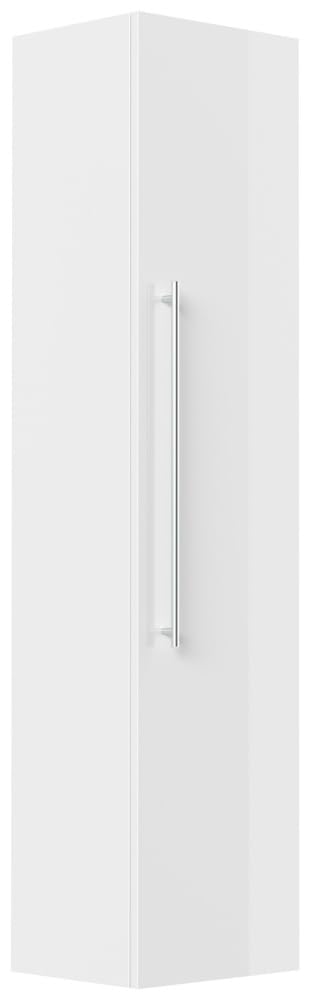 Magnolia Home Badmöbelset Roma XL 4-teilig LED-Spiegel Hochschrank 3er Boxen Farbe Weiss Hochglanz
