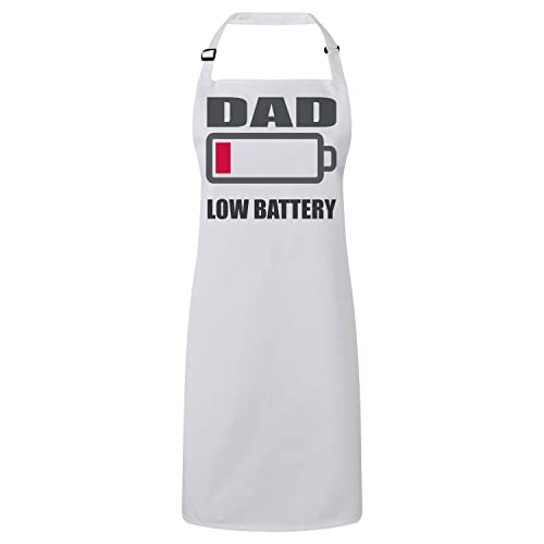 Tablier cuisine papa premium : tablier ajustable imprimé en coton pour homme