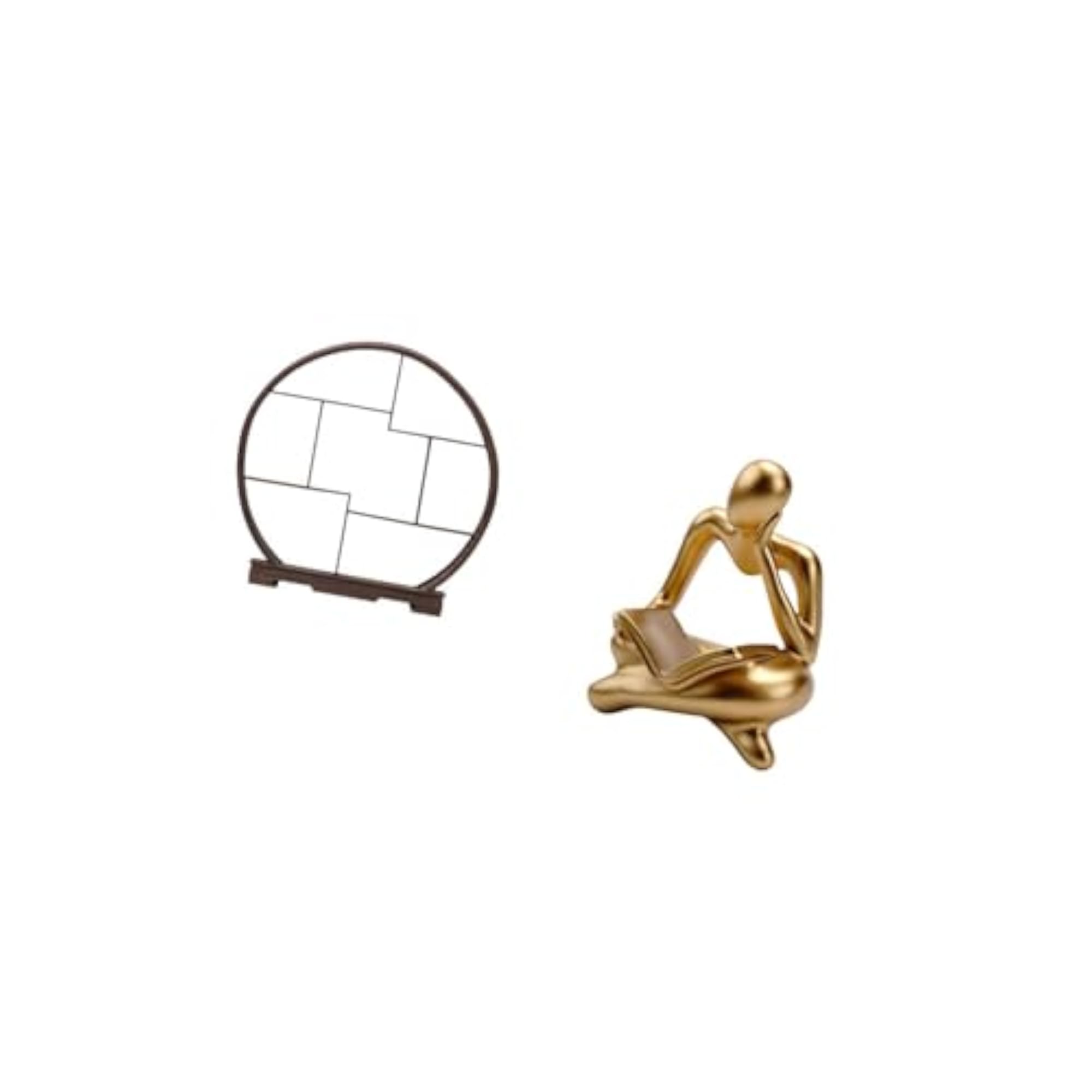 Wood Display Stand for Abstract Thinker Statue, Home Decor