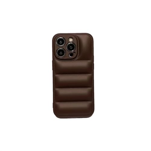 Case For iphone 16 Pro Max,Luxury Down Pure Jacket Design Soft Unzip Sofa Silicone Puffer Touch Cloth Full Portection Shockproof Girls Women Phone Case For iphone 16 Pro Max,6.9 inch 2024 (Deep Brown)