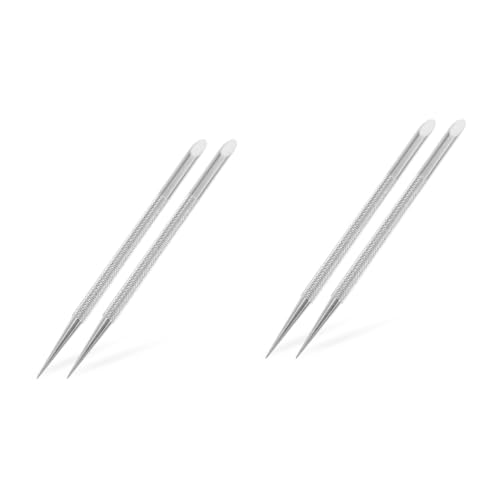 DRESSOOS 4 Piezas pelado de uñas herramienta para cortar cutículas agente de mudanzas cuticle remover cuidado de uñas gel botadores Quitaesmalte herramientas de manicura Acero inoxidable