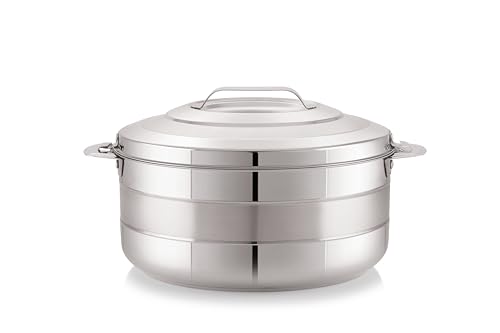 Image of Pigeon Galaxy Stainless Steel Casserole 2500ml | PU Puff Insulated Hot Pot | Keeps Food Hot for Hours | Durable Inner Steel Body | Ideal for Chapati, Rice & Curries