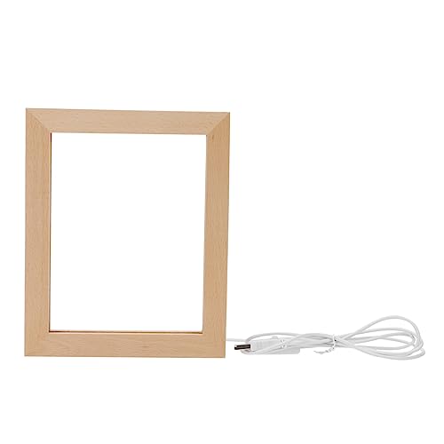 MUSISALY Creative Led Light Photo Frame Warm Glow Wooden Table Decoration for Home Elegant Picture Holder for Memorable Moments for Living Room Nursery Decor