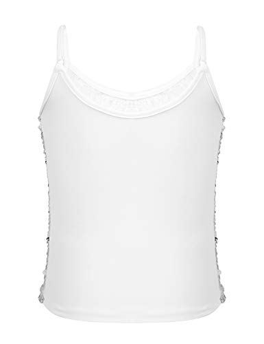 Kaerm Big Girls Sparkly Sequins Tank Top Camisole with Adjustable Straps for Jazz/Hip Hop/Street Dance2