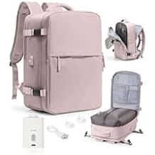 WONHOX Vacuum Seal Travel Backpack with Air Pump,Compression Vacpack Waterproof Carry On Backpack for Travel Women Men with Vacuum System,Airlines Approved Daypack Laptop Space Saver Bags,PinkPurple