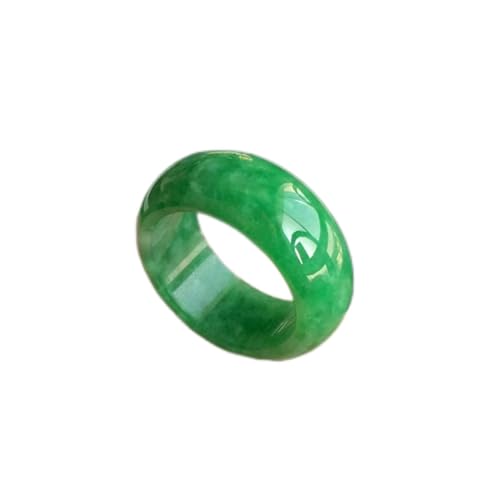 Hand-Carve Jade Ring Full Green Inner Diameter Fashion Accessories Men Women Luck Gifts Amulet (Ring Size : 8)