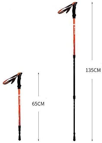 Foto von BEDRE Leichte, verstellbare Teleskop-Trekkingstöcke/Ergonomischer Griff Wanderstöcke für Bergwandern, Camping, Rucksackreisen, Wandern, 2 Stück (Orange)