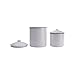 Creative Co-Op Set of 2 White Enameled Canisters with Lids
