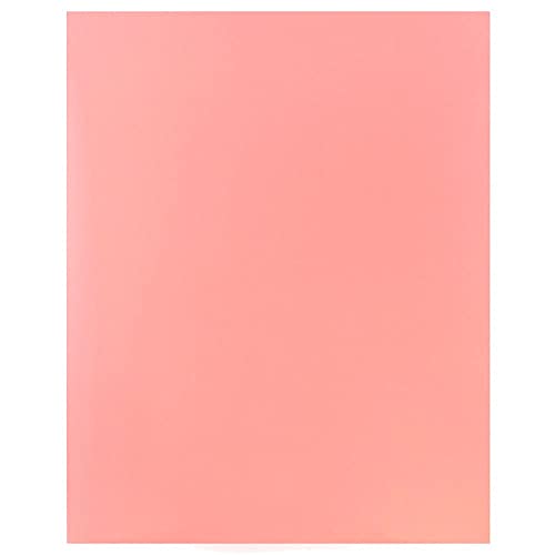 Jam Paper Laminated Two Pocket Glossy School Folders - Letter Size - High Gloss Baby Pink Pastel - 6/Pack #TOP4