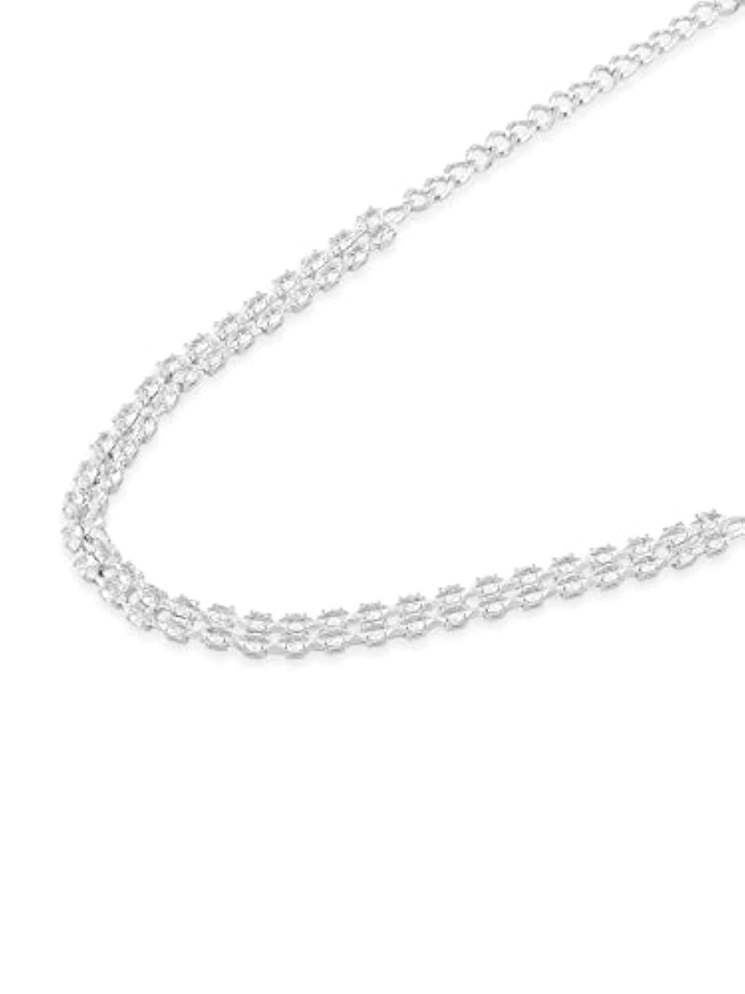 Silver Tone Marquise Cubic Zirconia Necklace and Earring Set