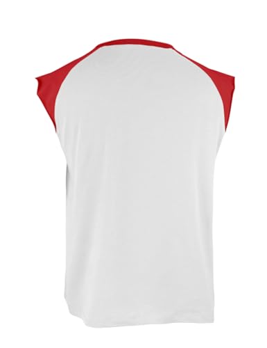 Limerose Men's Cutoff Baseball Tank Tops Casual Raglan Sleeves Tees Crew Neck Color Block Shirts3