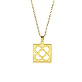 Colgante Acero Panot de Barcelona. (cuadrado dorado)