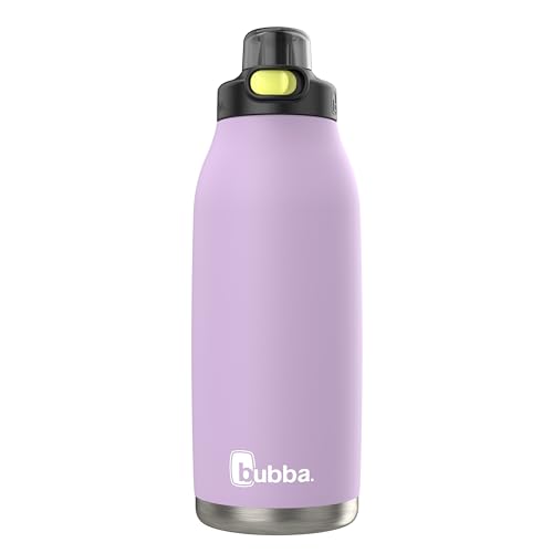 Bubba Radiant Stainless-Steel Pop-Up Straw, 40oz Water Bottle, Medium, Rubberized Lavender Frost