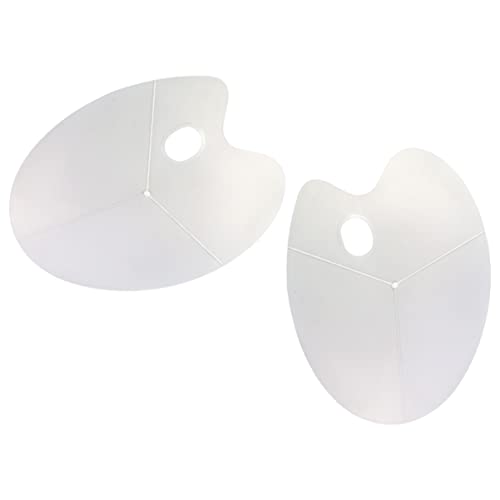 DOITOOL 2Pcs Plastic Painting Palette Durable Color Mixing Tray for Watercolor Lightweight Art Paint Tray for Artists Students