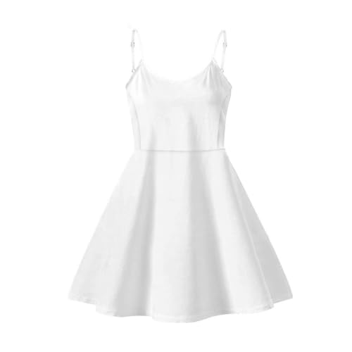 Image of Women's Spaghetti Strap Dress Summer Casual Swing Sundress Girls Beachwear Swing Mini Dress