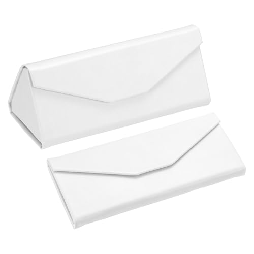Image of PATIKIL Foldable Glasses Case, Triangle Magnetic Sunglasses Organizer Case PU Leather Hard Eyeglass Case for Women (2 Pcs)