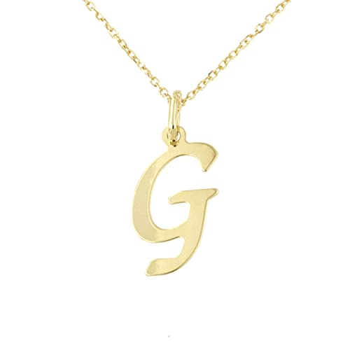 forme di Lucchetta - Chaîne pendentif lettre initiale Or Jaune 9ct
