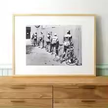 Affiche photo vintage noir et blanc déco murale salon et salle de bain 60x90