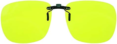 Yellow Night Vision Polarized Sunglasses | Anti-Glare Clip-on Flip-Up Metal Clip Sunglasses | Unisex 100% UV Protection Driving Glasses for Men and Women