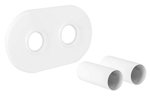 Juego de embellecedores con roseta doble y casquillos en blanco