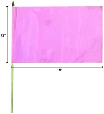 Pink Plain Solid Color 12x18 12"x18" Stick Flag 24" Wood Staff image 4