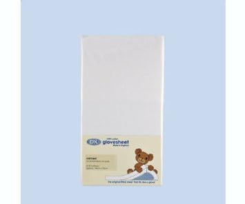 Dk Glovesheets White Glovesheet, Large Round End/Moses. Fitted Sheet For Mattress: Up To 78Cm X 33Cm.