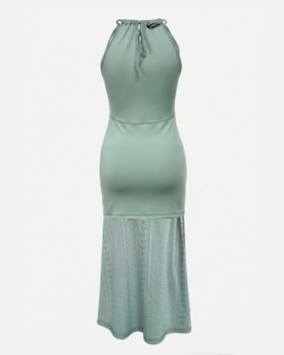 Image of CHICME Womens Summer Halter Ruched Bodycon Long Dresses